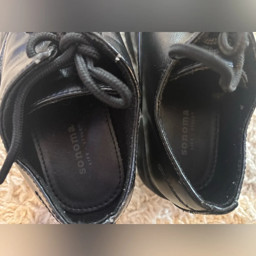 Sonoma Black Lace-Up Dress Shoes